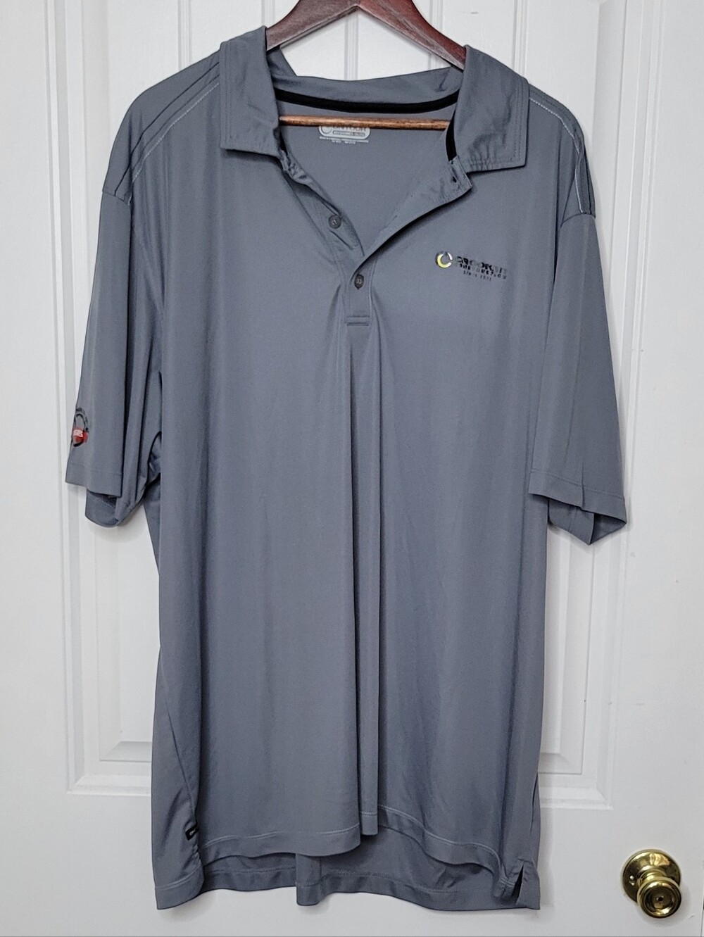 Men's Performance Gray Polo Shirt with Crooker Logo
